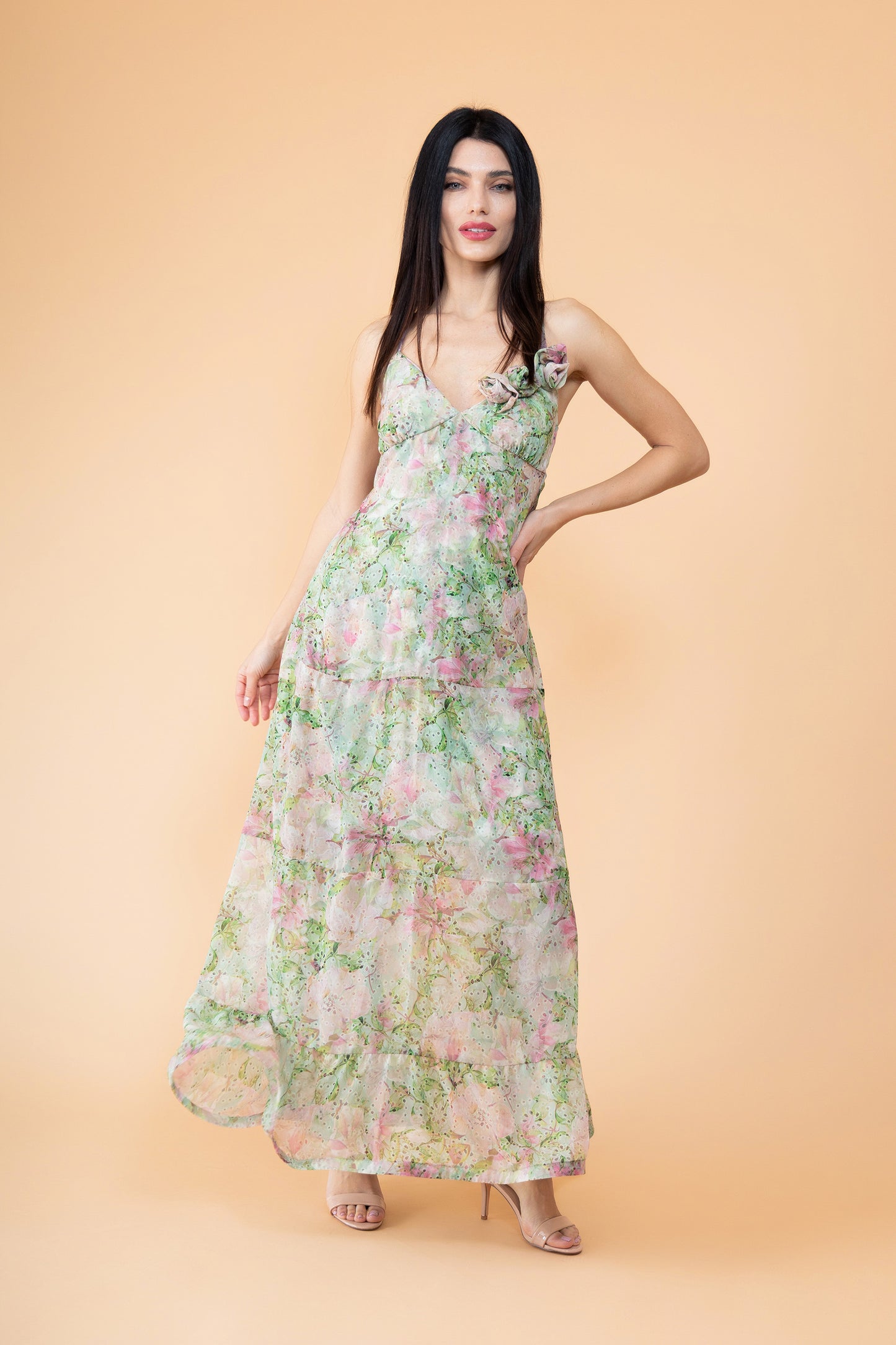 Idris Dress Sage and Mint Green