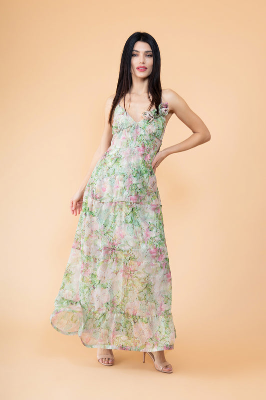 Idris Dress Sage and Mint Green
