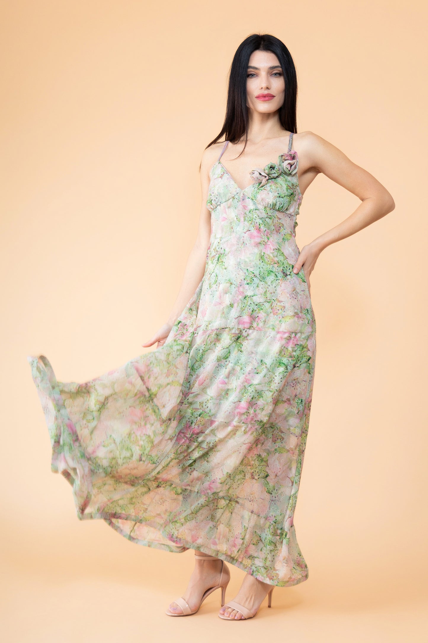 Idris Dress Sage and Mint Green