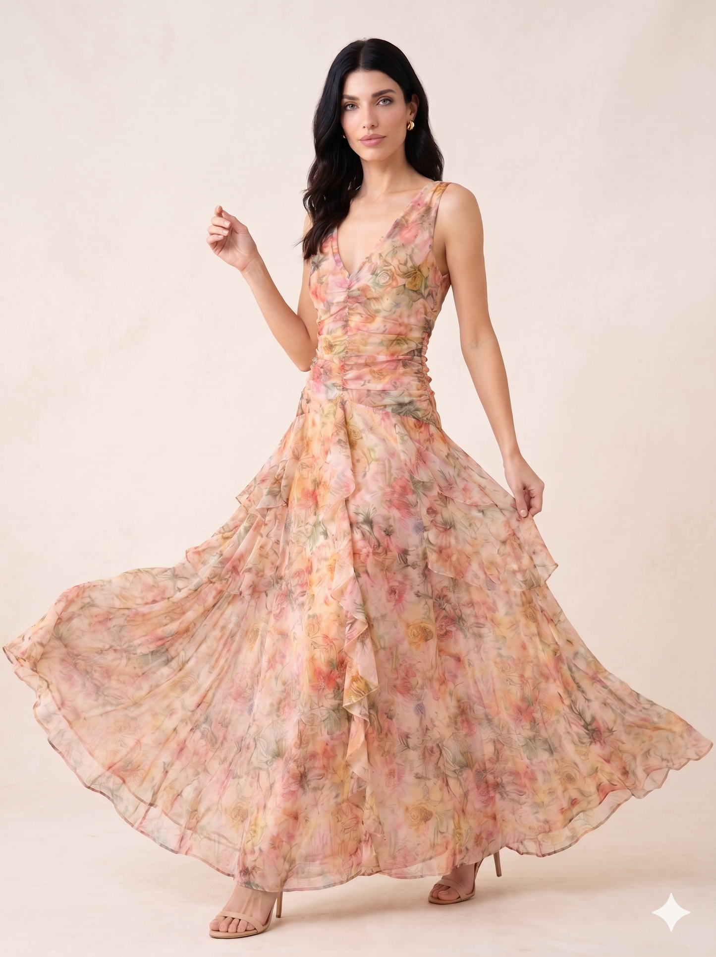 Chloris Dress Sunset Floral