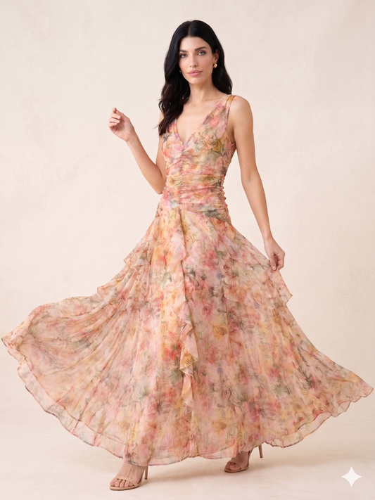 Chloris Dress Sunset Floral